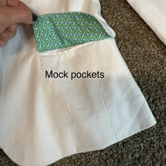 Vineyard Vines Katama Corded Blazer Jacket Womens Small White Single Breasted - Picture 6 of 14